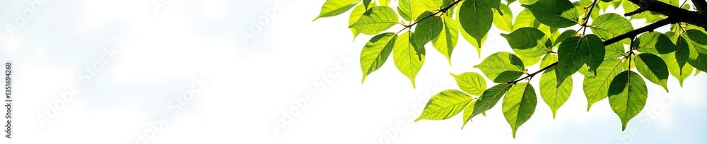 Branches of deciduous tree on white background, earthy, greenery Branches of deciduous tree on white background, earthy, greenery
