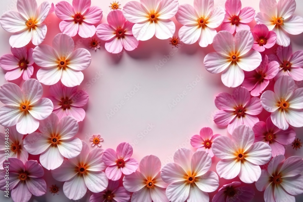 Delicate blossoms arranged in a square grid, creating a symmetrical floral motif , petal, seamless, illustration Delicate blossoms arranged in a square grid, creating a symmetrical floral motif , petal, seamless, illustration