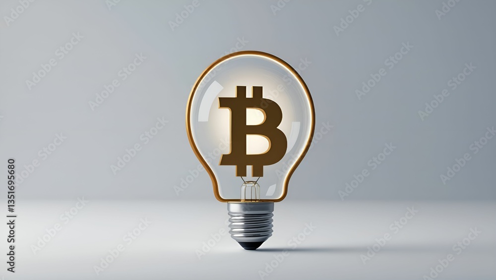 light bulb with bitcoin symbol