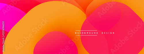 Circular abstract design with overlapping translucent circles and round shapes, blending gradients and smooth curves, creating depth, contrast, and a dynamic visual effect
