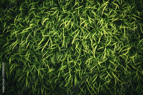 Obraz na płótnie A top view of a perfectly manicured grass field, with rich shades of green and soft textures w salonie