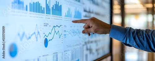 A professional analyzing data on a digital screen, showcasing graphs and statistics. The scene reflects the importance of data-driven decision-making in modern business.
