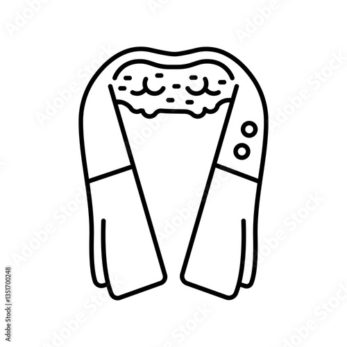 Smart neck massagers black line icon for digital and print projects.