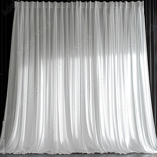 Elegant white sheer curtains hanging in front of a window