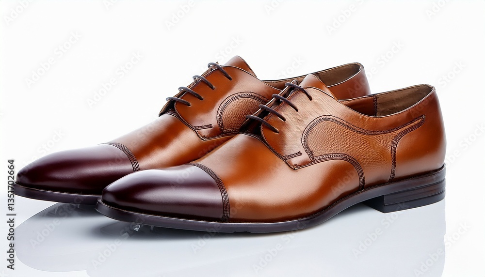 a pair of classic leather shoes on a clear white background a pair of classic leather shoes on a clear white background