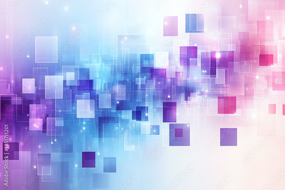 Abstract Geometric Background with Floating Squares in Shades of Blue Purple and Pink with a Modern Digital Design Abstract Geometric Background with Floating Squares in Shades of Blue Purple and Pink with a Modern Digital Design