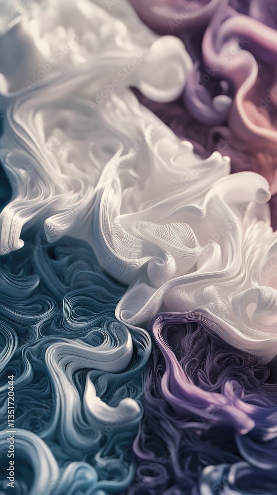 Obraz premium Swirling, layered fabric; cool, muted colors.