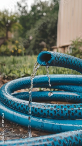 Water leaking from hole in a hose
