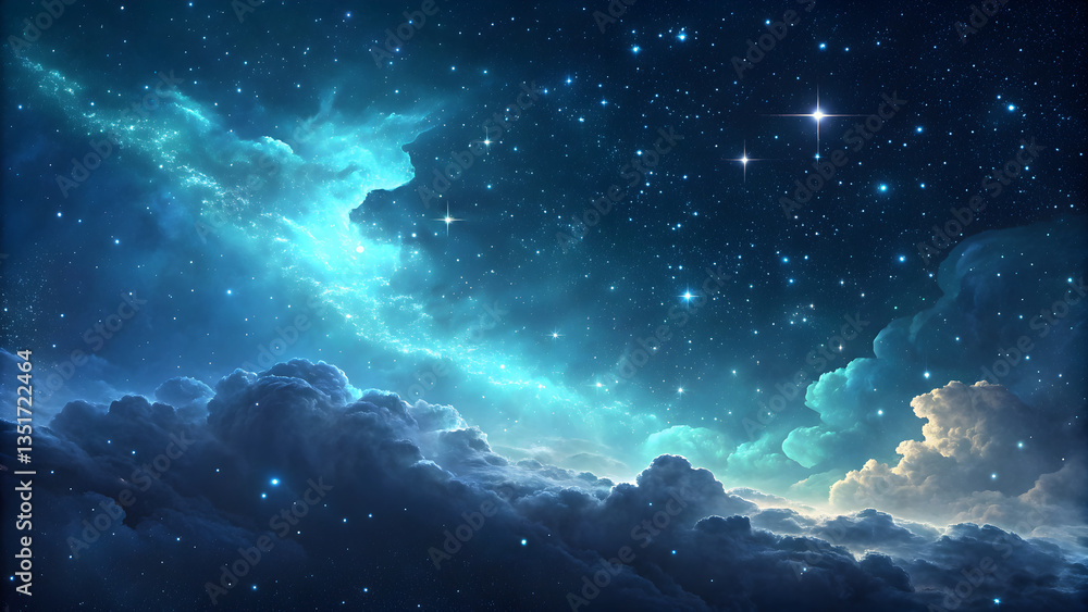 Fototapeta premium Majestic Cosmic Nebula in a Starry Night Sky