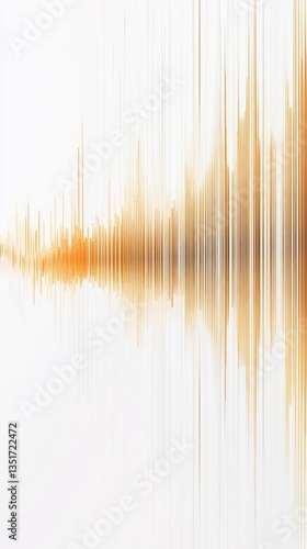 A white background with a striking gradient sound wave in shades of gold and orange, moving across the canvas from left to right