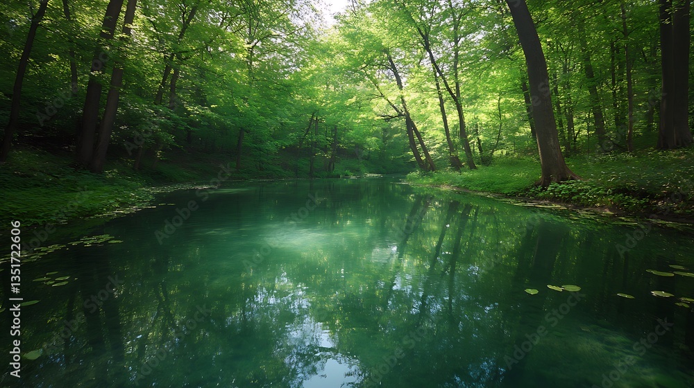 Serene Forest River Reflection: A Tranquil Escape into Nature's Embrace Serene Forest River Reflection: A Tranquil Escape into Nature's Embrace