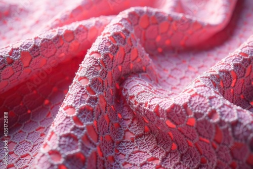 Geometric patterned lace fabric, close-up view , art, fabric, craft