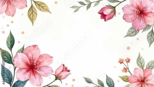 Delicate watercolor floral pattern, perfect for spring flyers , background, blooming