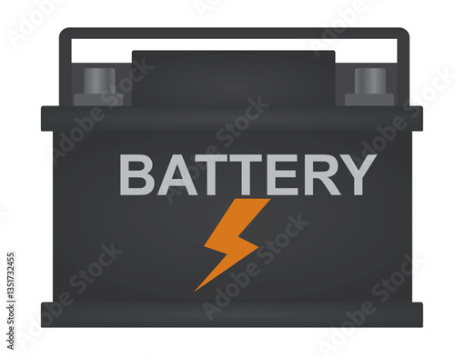 Black car battery. vector illustration