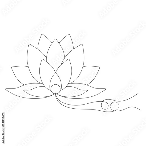 line art background plower lotus