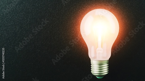 Glowing lightbulb on dark background, symbolizing ideas, innovation, and inspiration