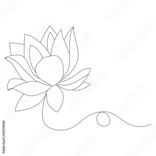 line art background plower lotus
