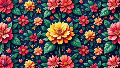 Intricate floral design, repeating seamlessly , delicate, design