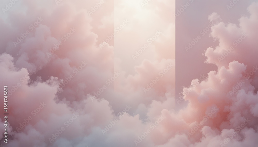 Naklejka premium Captivating cloudscape formation sky digital art ethereal environment wide-angle view nature's serenity in soft hues