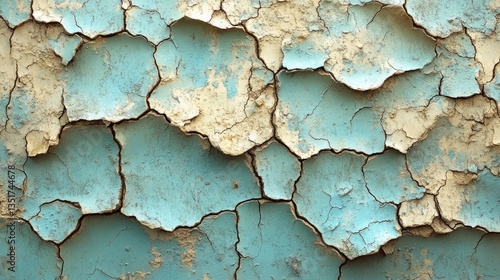 Abstract image displaying cracked paint and weathered wall textures