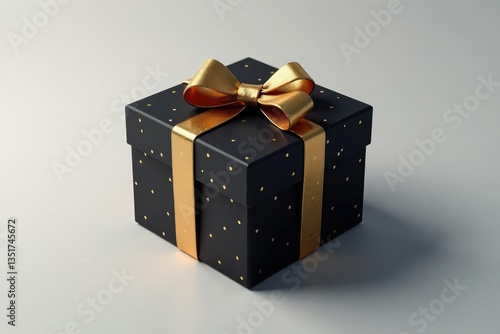 Subtle repeating gift box pattern, gold accents on dark, texture, packaging, black