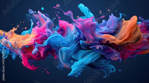 Colorful flowing abstract shapes creating dynamic and elegant imagery overall
