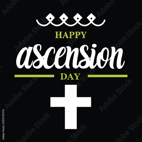 Happy ascension day typography vector art