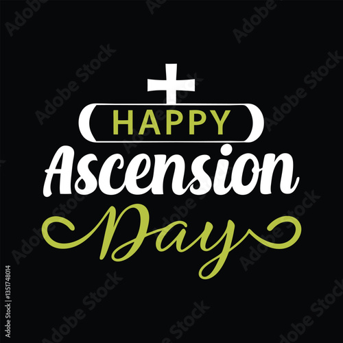 Happy ascension day typography vector art