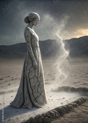 Lot’s Wife Turning into a Pillar of Salt, Dramatic Biblical Scene, Old Testament Story