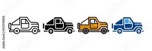 Convertible Top  Icon Set Multiple Style Collection