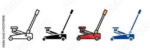 Car Jack  Icon Set Multiple Style Collection