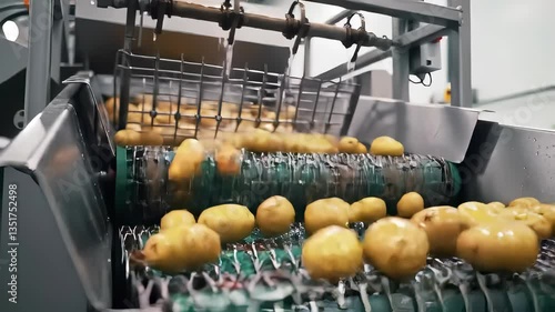 Potato Sorting Process in a State-Of-The-Art Facility With Modern Equipment and Efficient Machinery