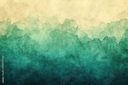 Abstract Watercolor Landscape Depicting Gradient Hues and Texture