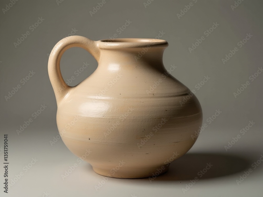 Ceramic brown clean vase. The vase is empty and has a simple, elegant design. handicrafts, DIY products. Ceramic brown clean vase. The vase is empty and has a simple, elegant design. handicrafts, DIY products.