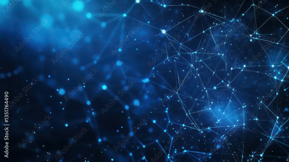 Fototapeta premium Abstract blue background featuring a network of interconnected lines representing financial technology concepts