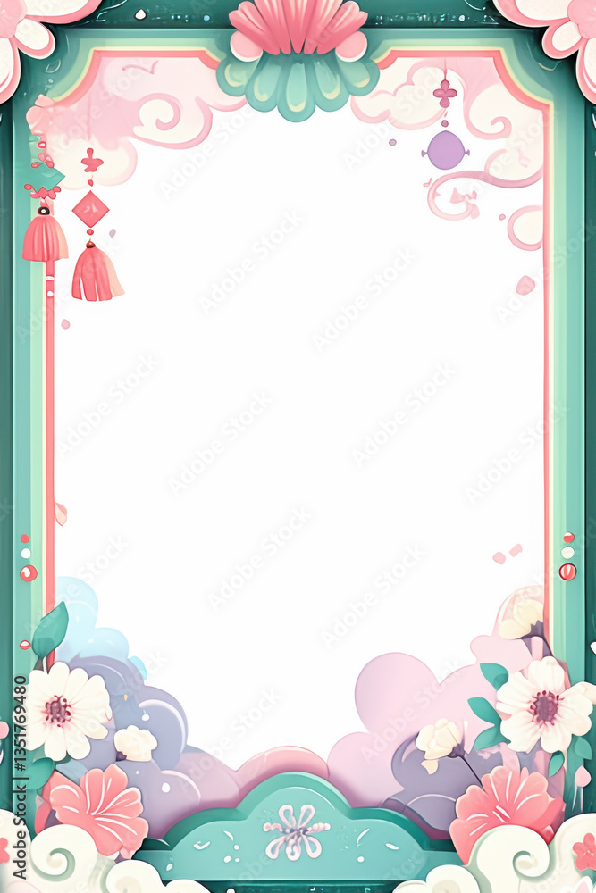 Traditional Chinese Floral Frame Traditional Chinese Floral Frame