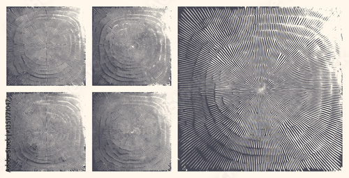Handdrawn Radial Lines Vector Assorted Textures Bundle Gorgeous Abstract Backgrounds. Unusual Hand Drawn Shading Mesmerizing Hypnotic Abstraction Art Illustration. Artwork Graphic Print for Home Decor