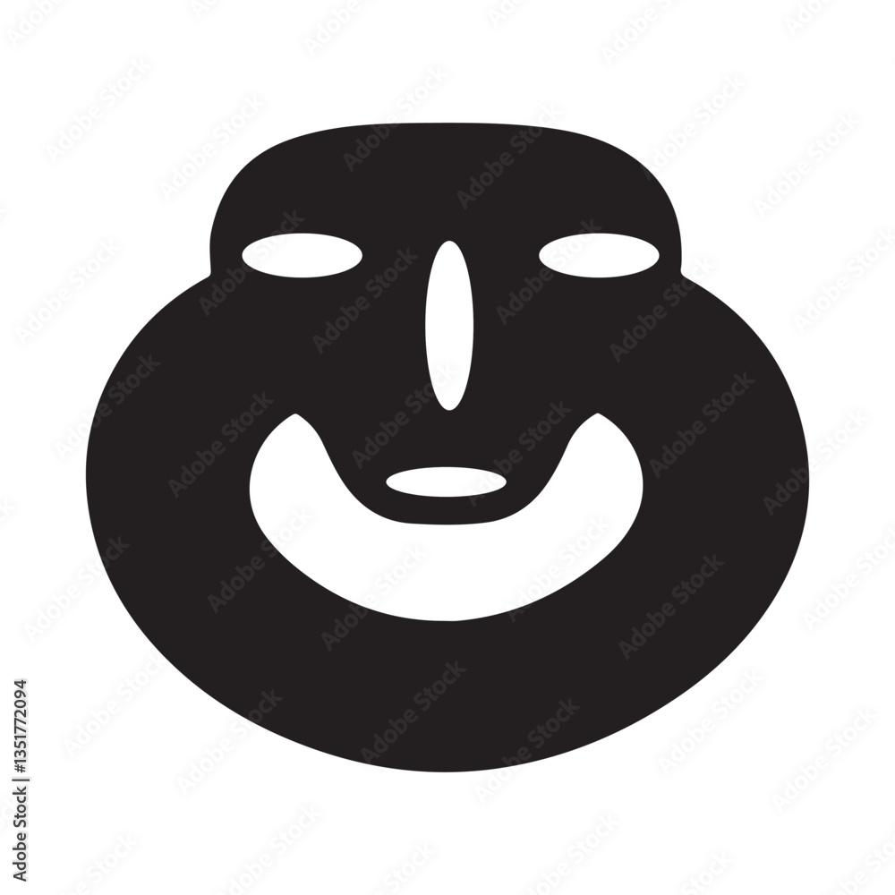 Smiling Face Silhouette Vector Art for Happy and Minimalist Design Smiling Face Silhouette Vector Art for Happy and Minimalist Design