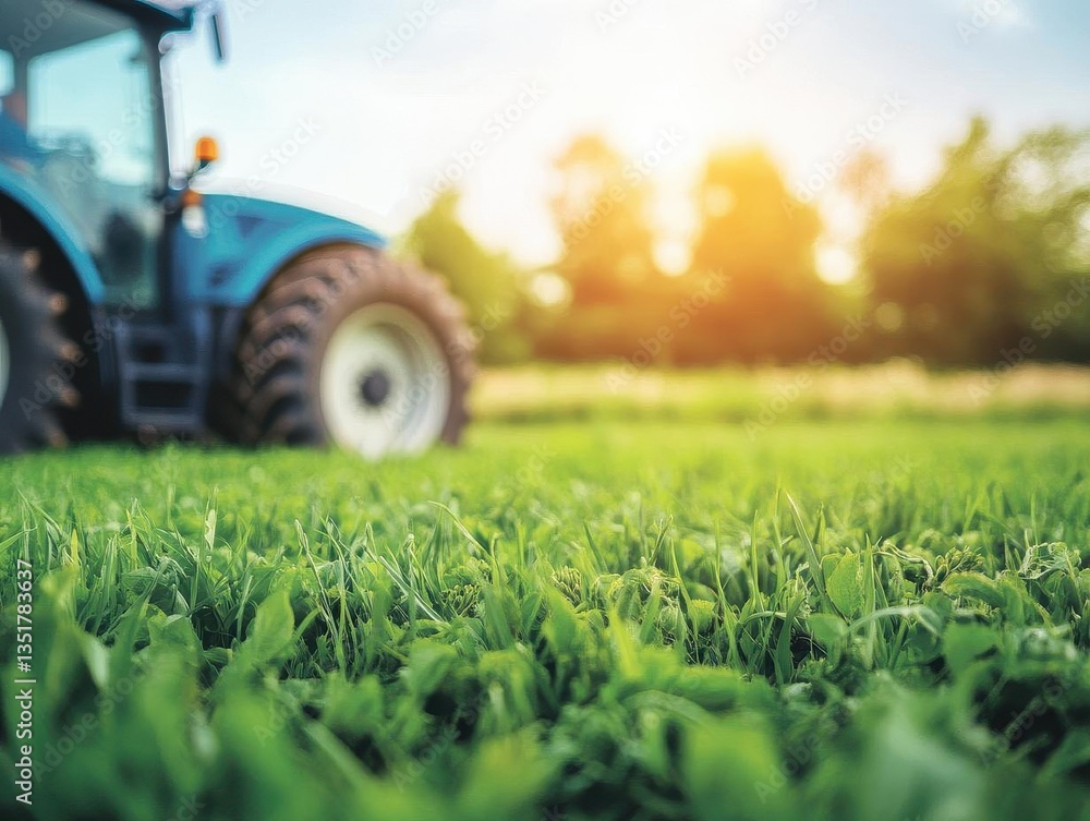 Obraz premium Heavy tractor working in a field preparing land for planting and showcasing agricultural equipment for farmers