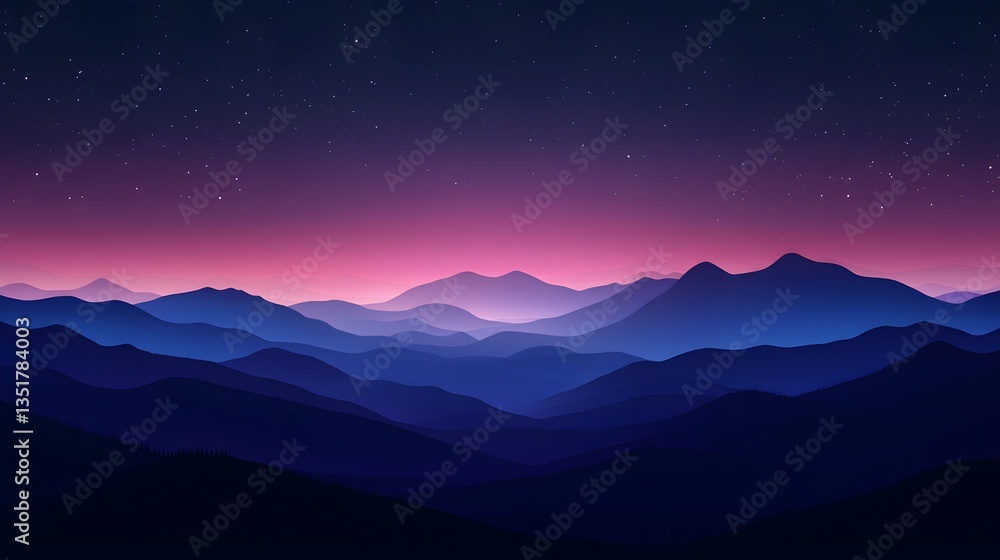 Mountain Range at Night Mountain Range at Night