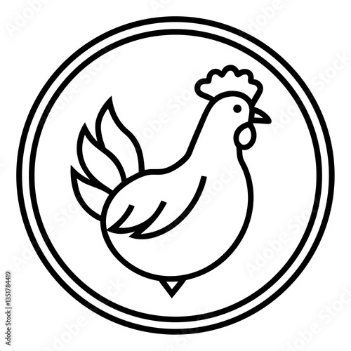 Chicken Logo icon design concept. good for rooster restaurant and chicken farm. vector illustration