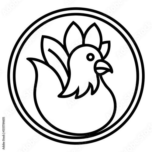 Chicken Logo icon design concept. good for rooster restaurant and chicken farm. vector illustration
