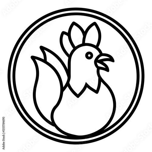 Chicken Logo icon design concept. good for rooster restaurant and chicken farm. vector illustration