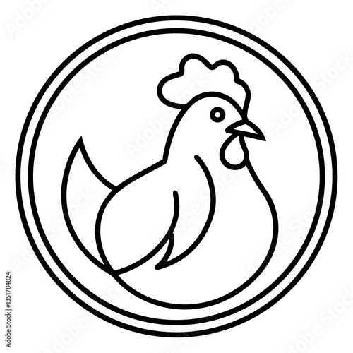 Chicken Logo icon design concept. good for rooster restaurant and chicken farm. vector illustration