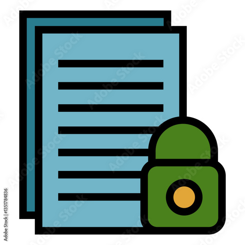 document protection vector icon