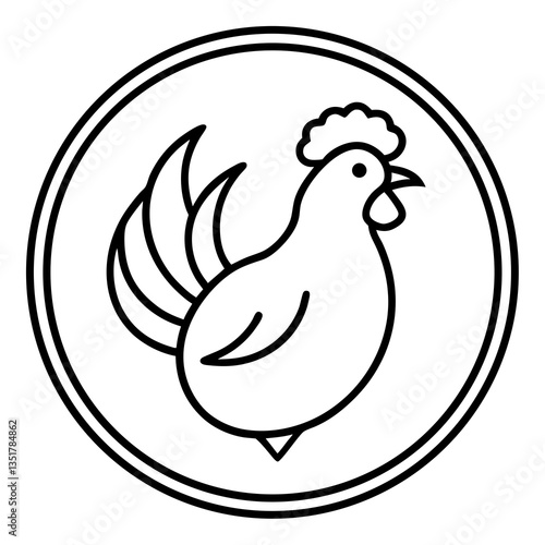 Chicken Logo icon design concept. good for rooster restaurant and chicken farm. vector illustration