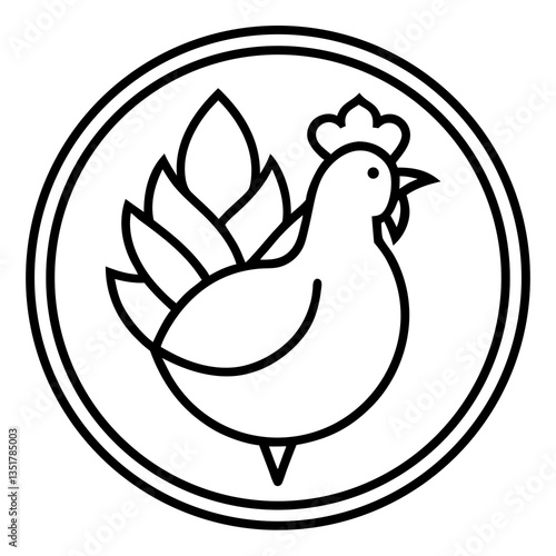 Chicken Logo icon design concept. good for rooster restaurant and chicken farm. vector illustration