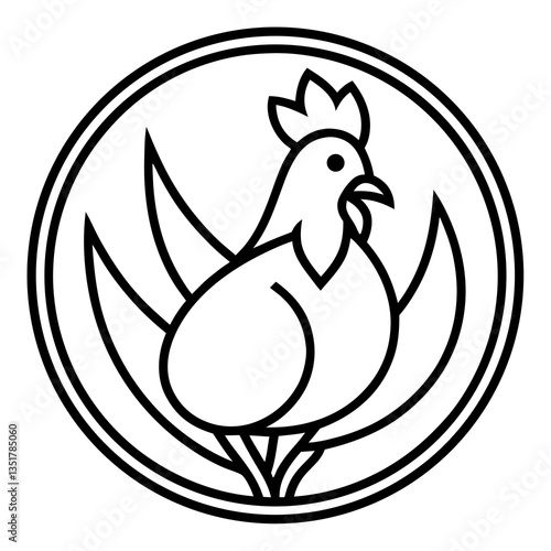 Chicken Logo icon design concept. good for rooster restaurant and chicken farm. vector illustration