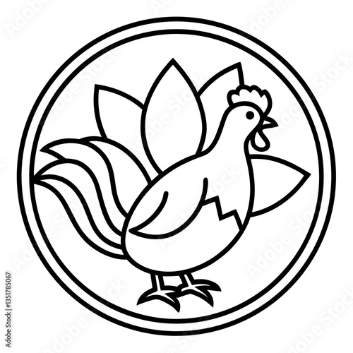 Chicken Logo icon design concept. good for rooster restaurant and chicken farm. vector illustration
