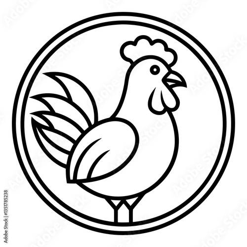Chicken Logo icon design concept. good for rooster restaurant and chicken farm. vector illustration